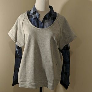 Tibi plaid layered top Size 8 New with tag